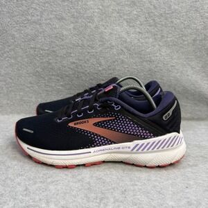 Brooks Adrenaline GTS 22 Womens Shoes Size 8.5 Black Purple Running 1203531B080